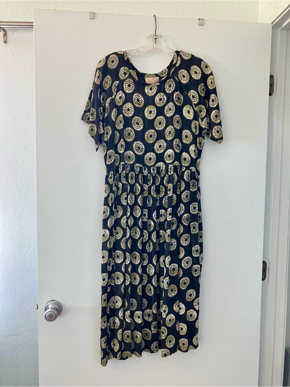 Noa Noa Hawaii Midi Dress with Pockets; Short Sleeve Gathered Waist